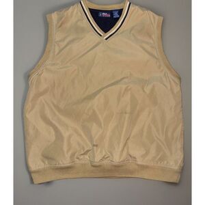 PGA Tour Gold Embroidered Athletic Performance Golf Vest Mens Size Large